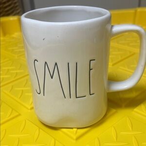 Rae Dunn Cream 'Smile' Mug